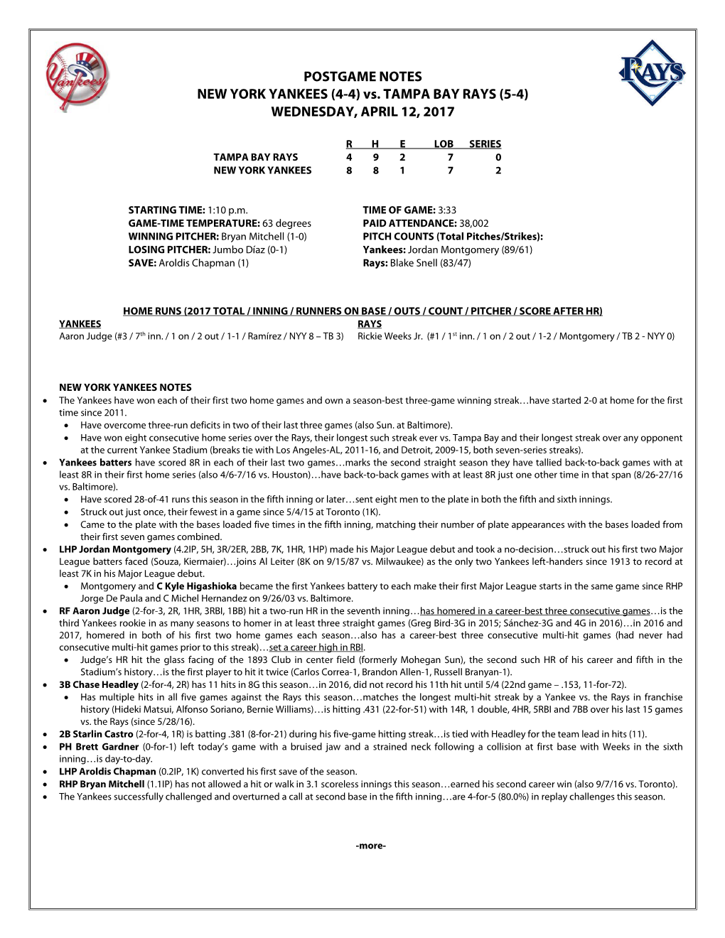 Post-Game Notes