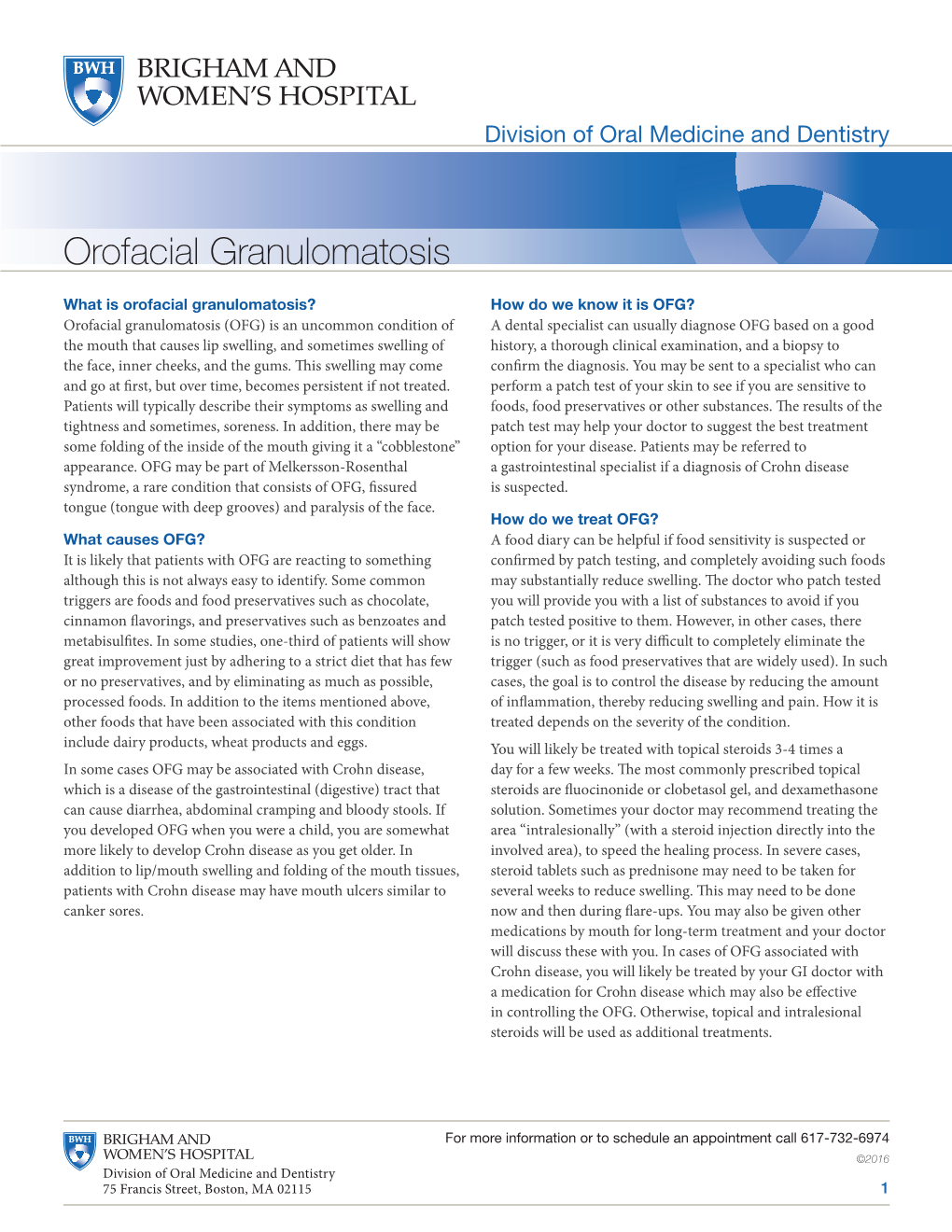 Orofacial Granulomatosis