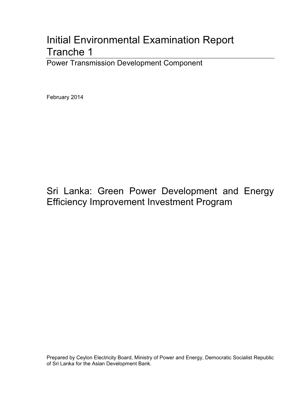 MFF-Green Power Development and Energy Efficiency Improvement