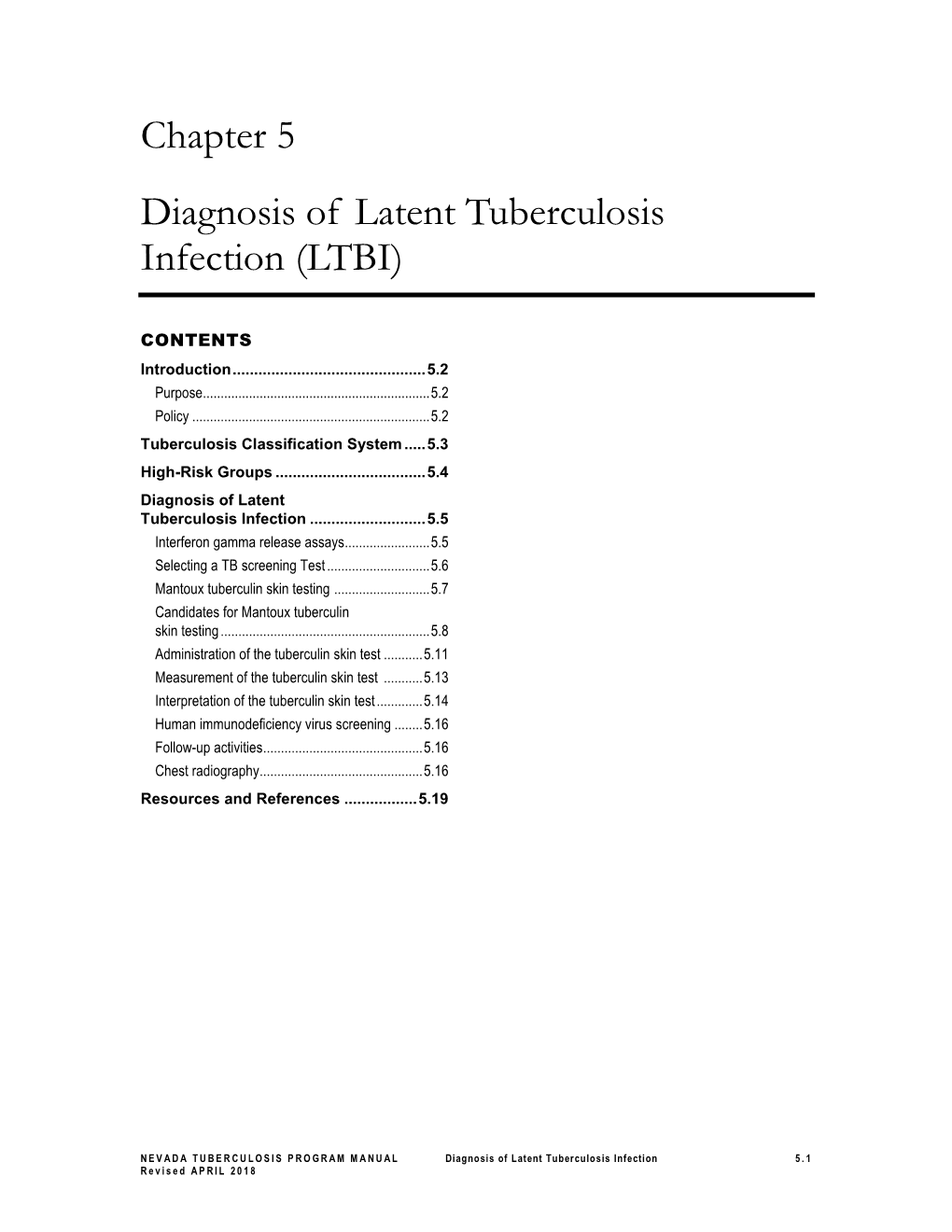 Chapter 5 Diagnosis of Latent Tuberculosis Infection (LTBI)