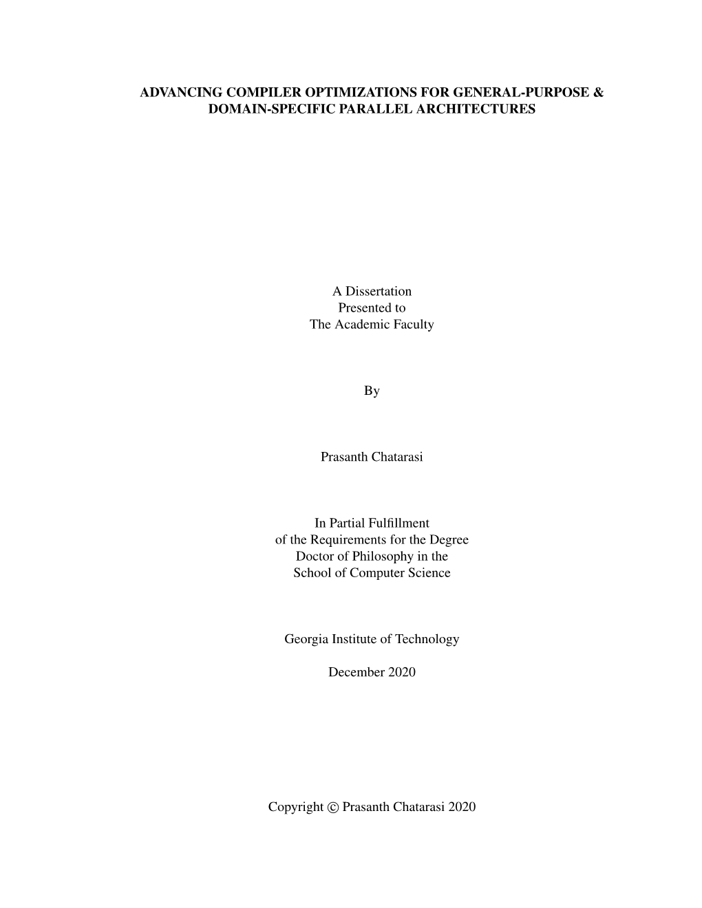 Advancing Compiler Optimizations for General-Purpose & Domain-Specific Parallel Architectures