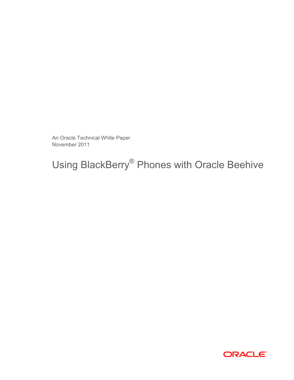 Using Blackberry Phones with Beehive