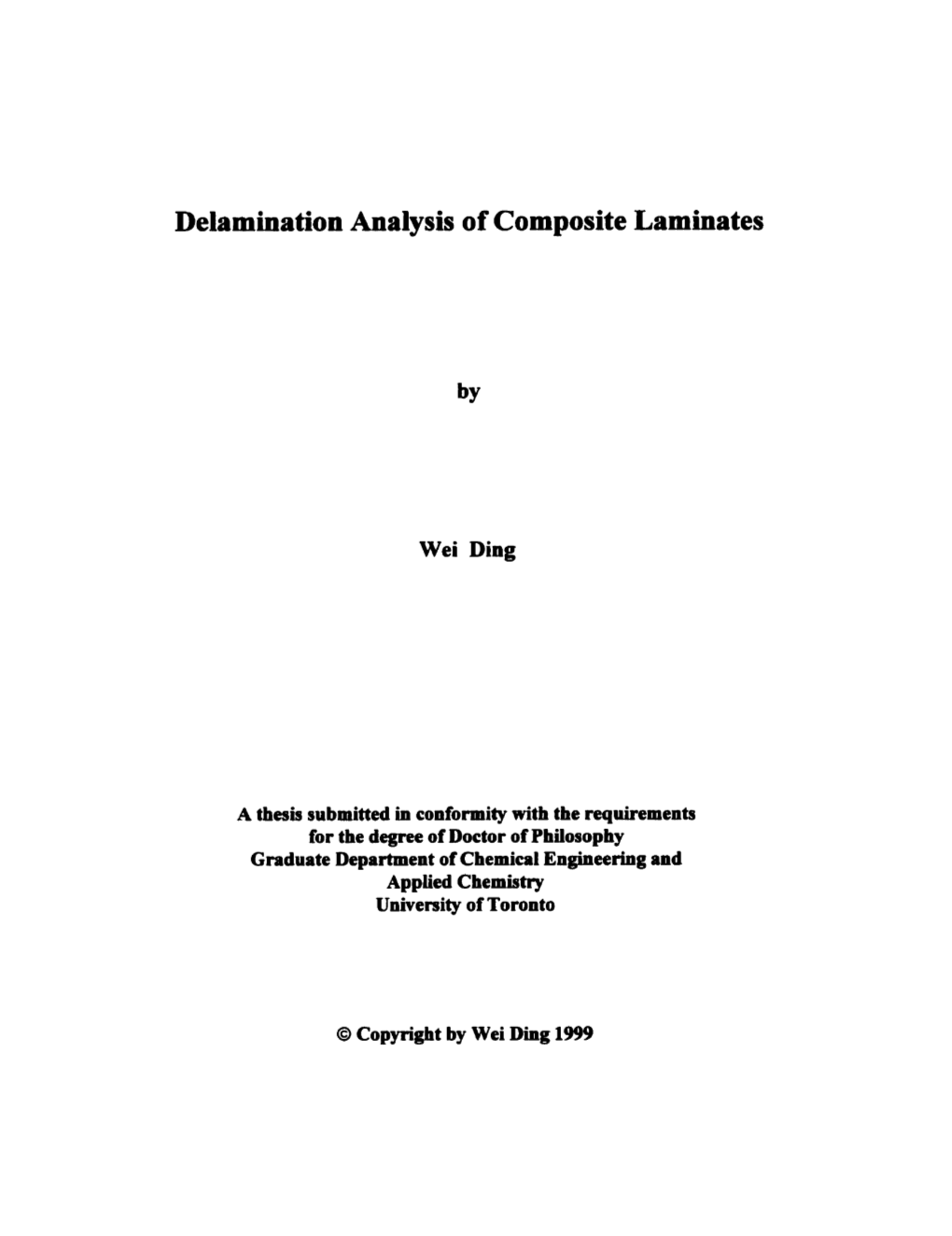 Delamination Analysis of Composite Laminates