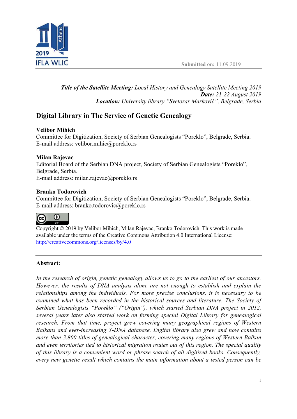 Digital Library in the Service of Genetic Genealogy