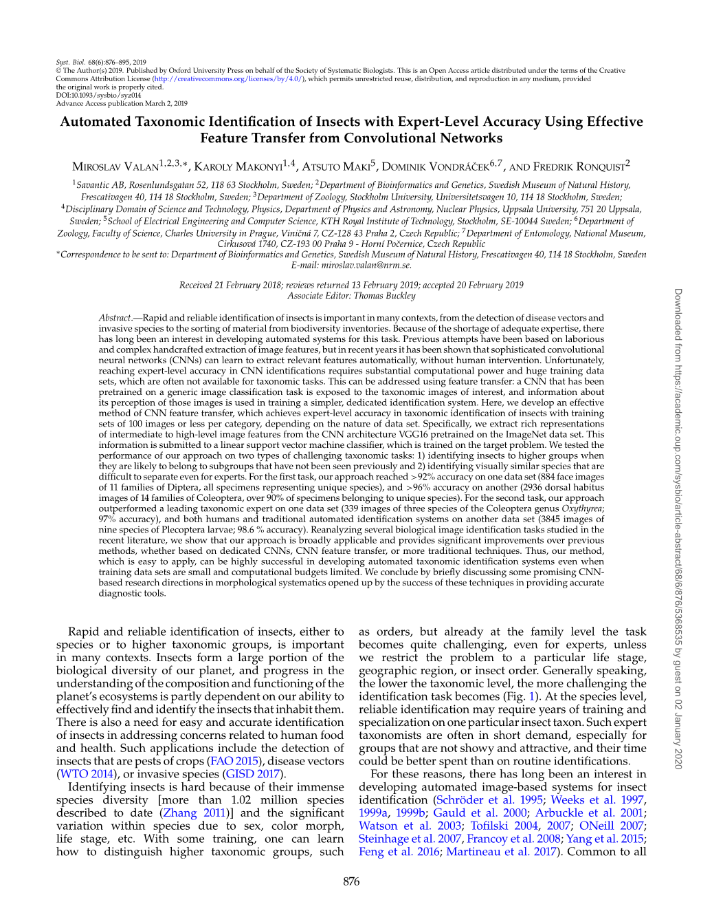 Automated Taxonomic Identification of Insects with Expert-Level