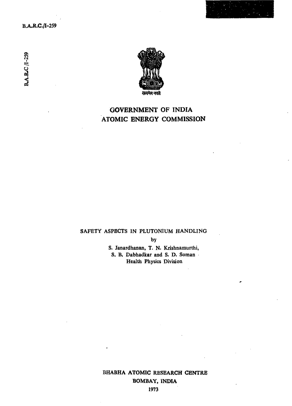 Safety Aspects in Plutonium Handling