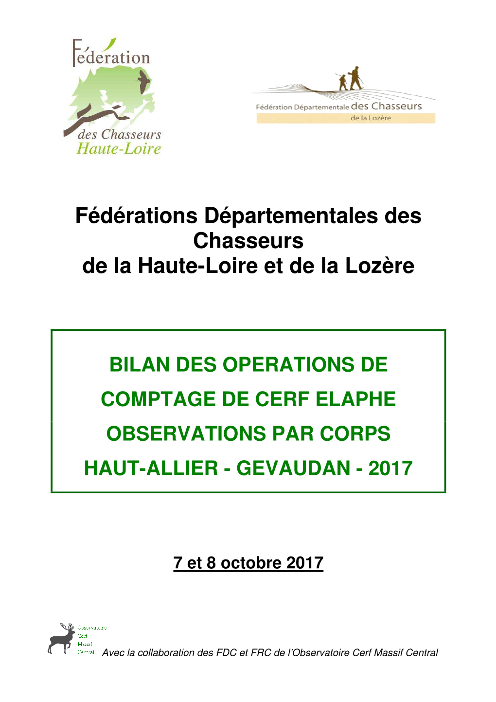 Fédérations Départementales Des Chasseurs De La Haute-Loire Et De La Lozère
