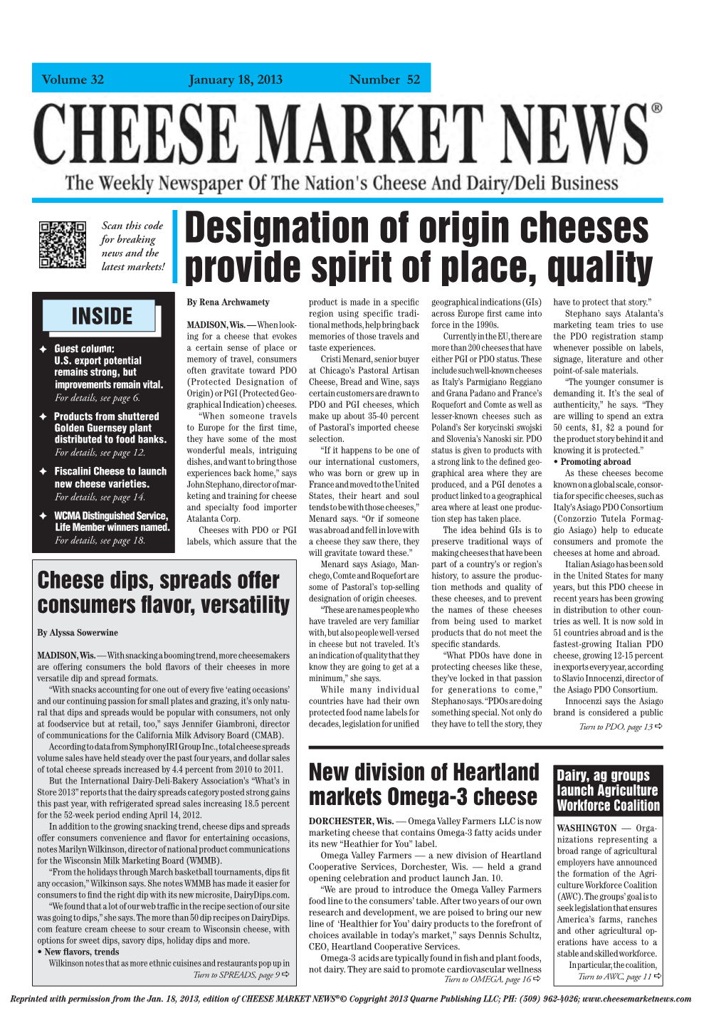 Designation of Origin Cheeses Provide Spirit of Place, Quality