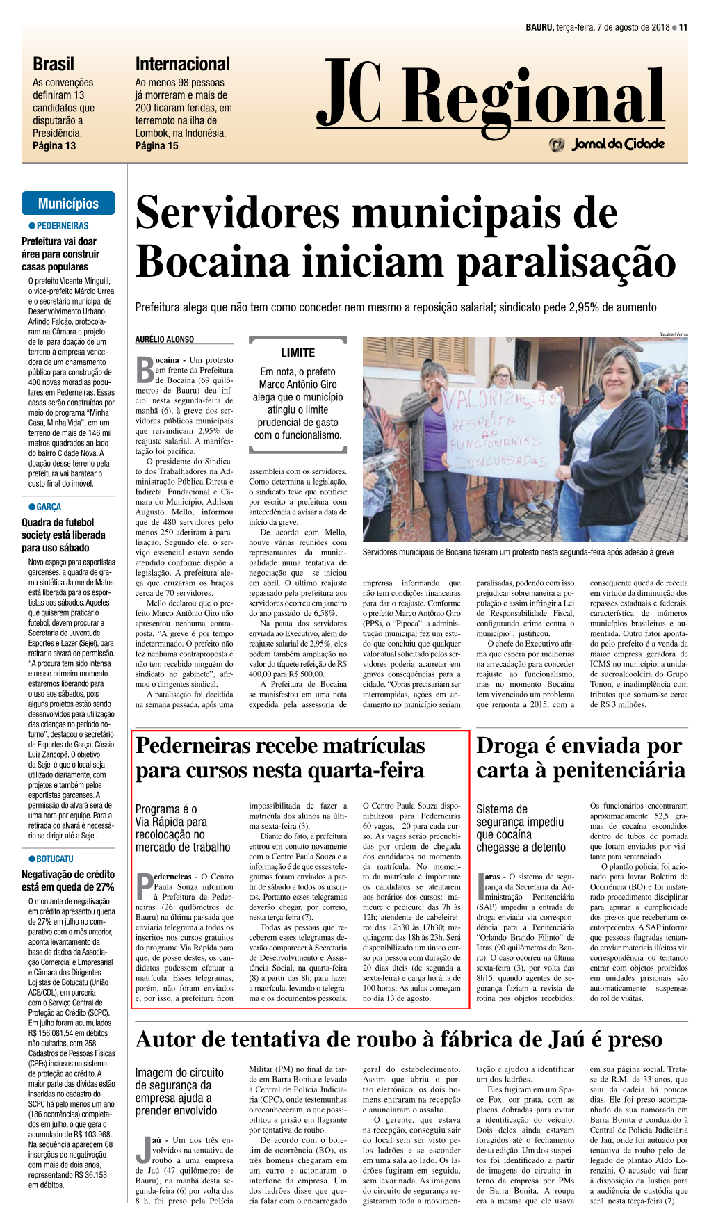 Servidores Municipais De Bocaina Iniciam Paralisação