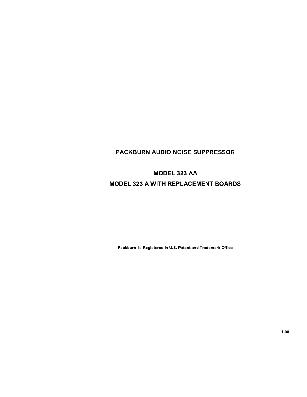 Packburn Audio Noise Suppressor Model 323 Aa