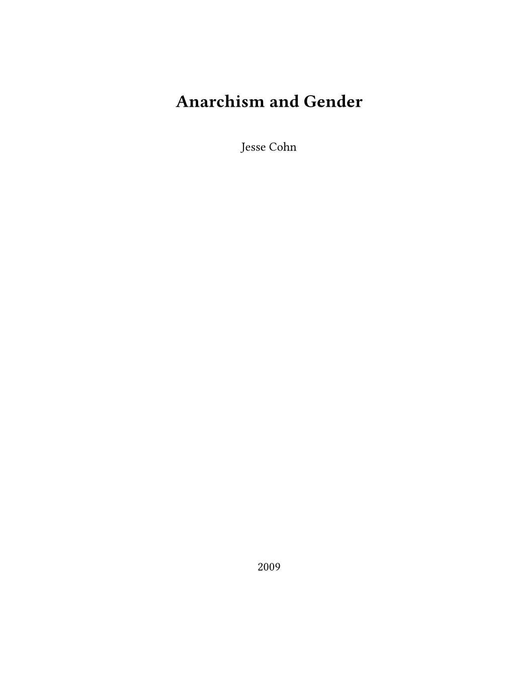 Anarchism and Gender