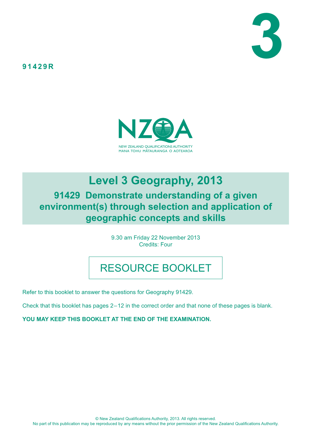 Level 3 Geography (91429) 2013