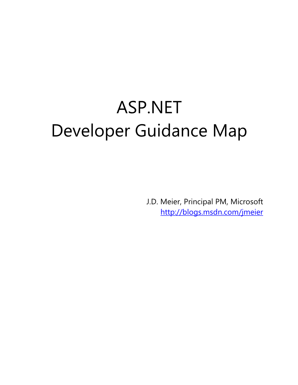 ASP.NET Developer Guidance Map