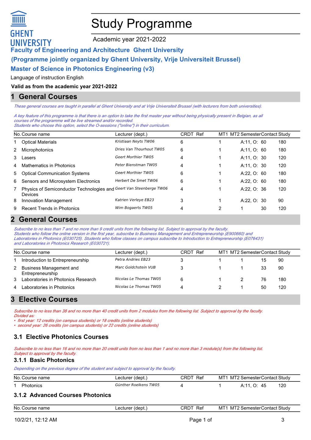 Print Programme (V3)