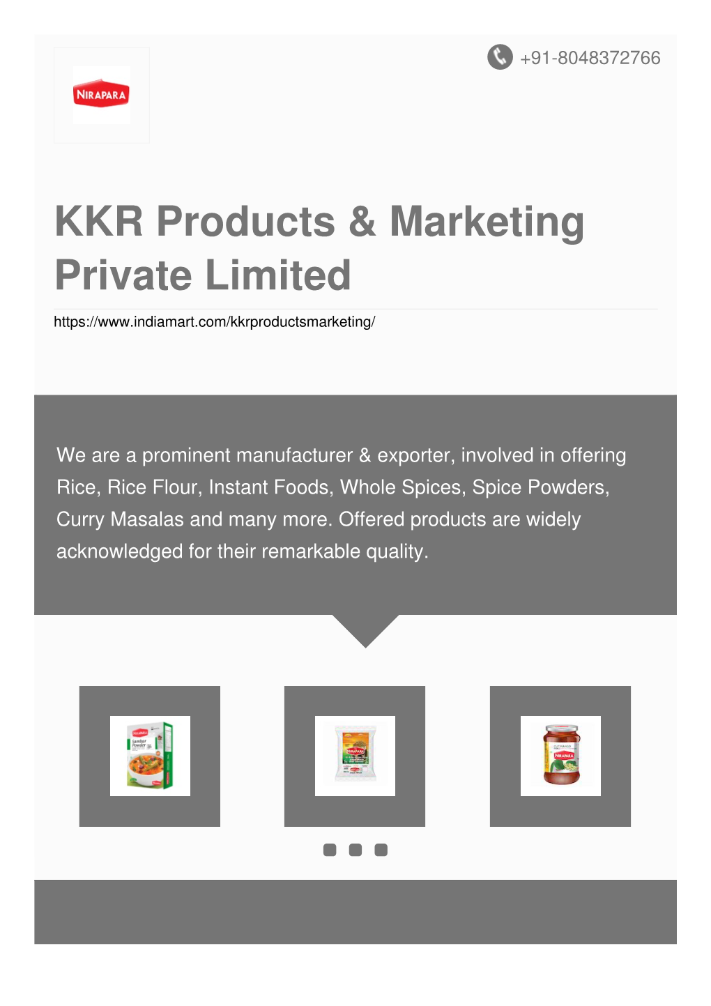 KKR Products & Marketing Private Limited