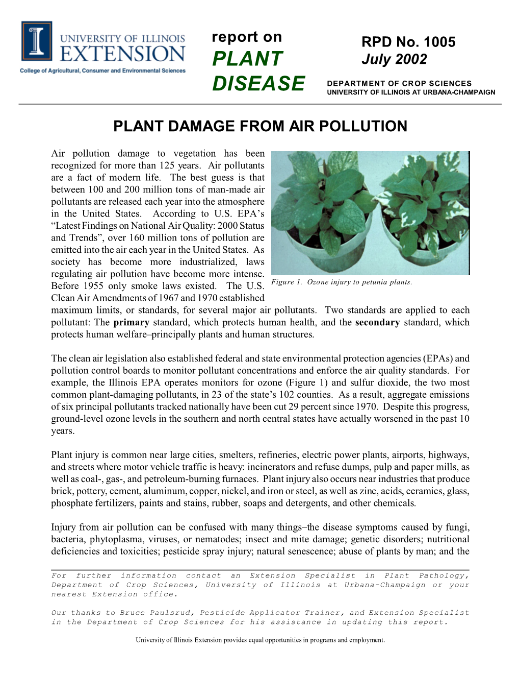 Plant Damage from Air Pollution