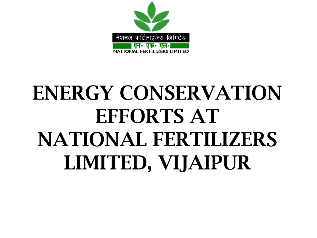 Energy Conservation Efforts at National Fertilizers Limited, Vijaipur