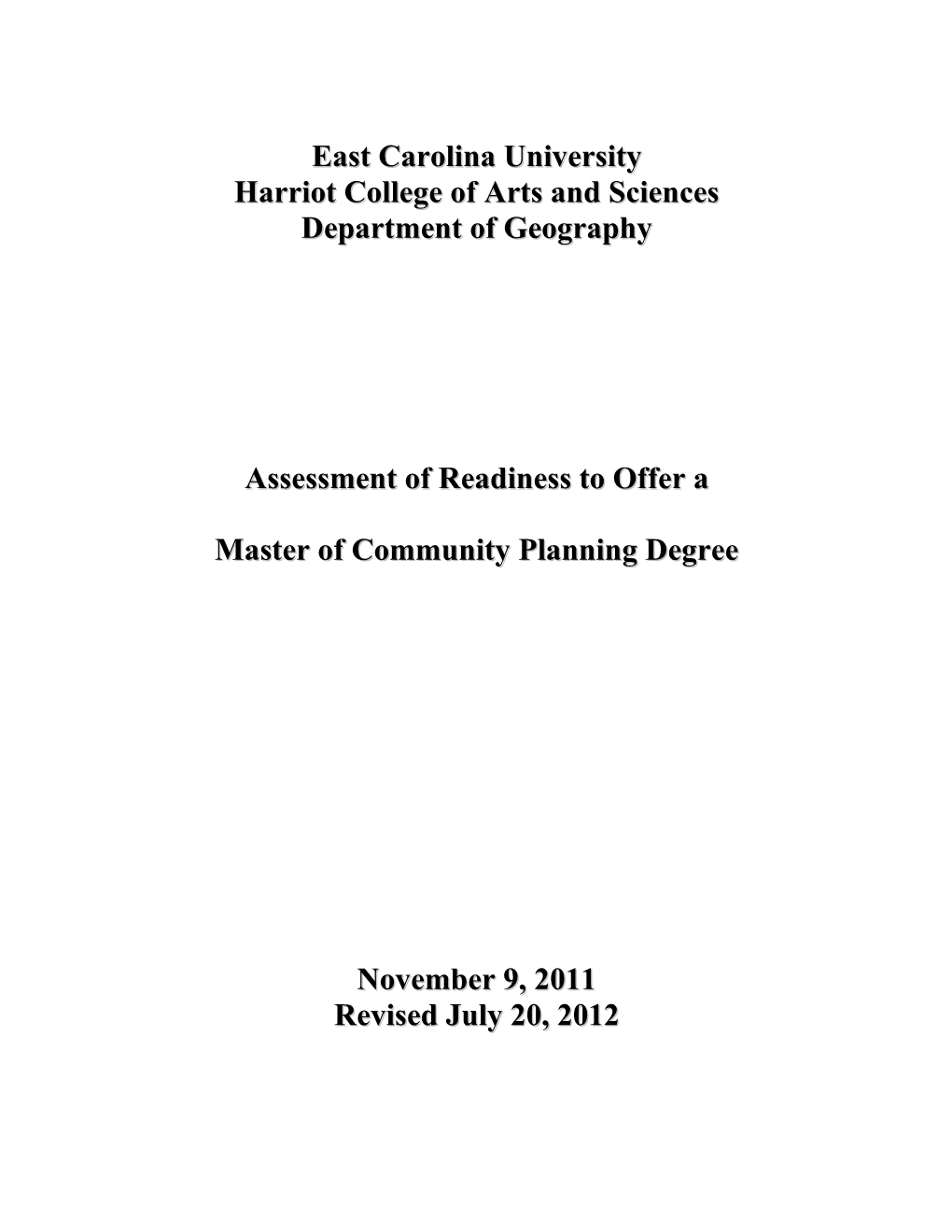 Master of Community Planning Degree