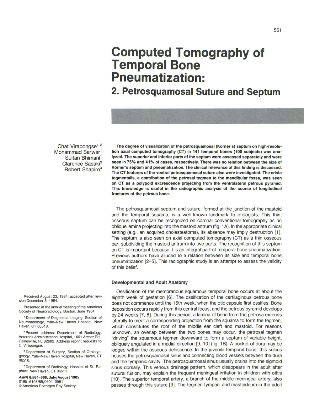 Computed Tomography of Temporal Bone Pneumatization: 2