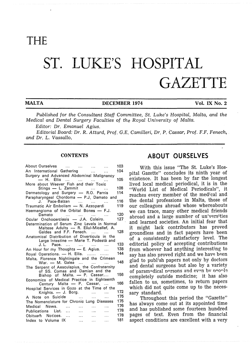 St. Luke's Hospital Gazette