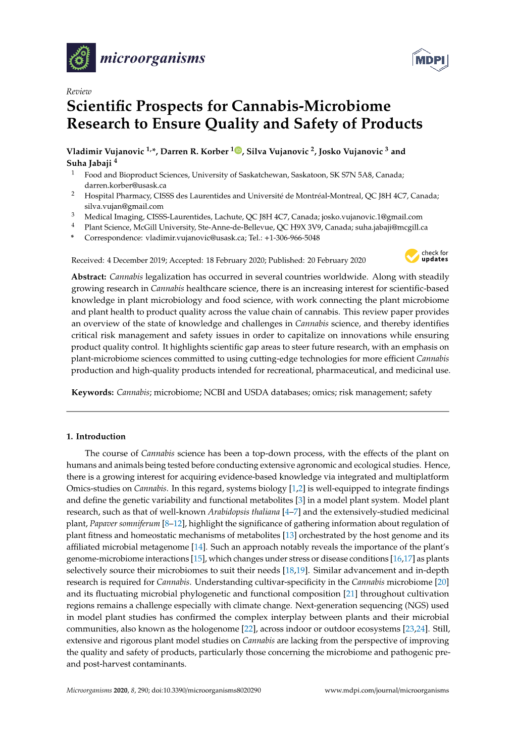 Scientific Prospects for Cannabis-Microbiome Research To