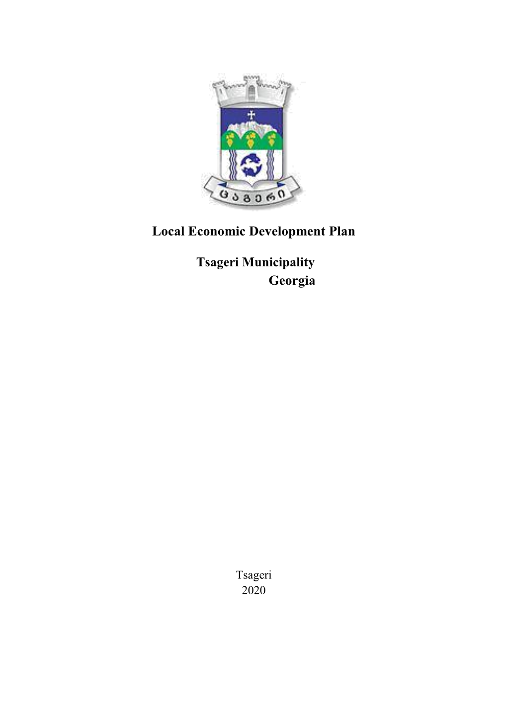 Local Economic Development Plan Tsageri Municipality Georgia
