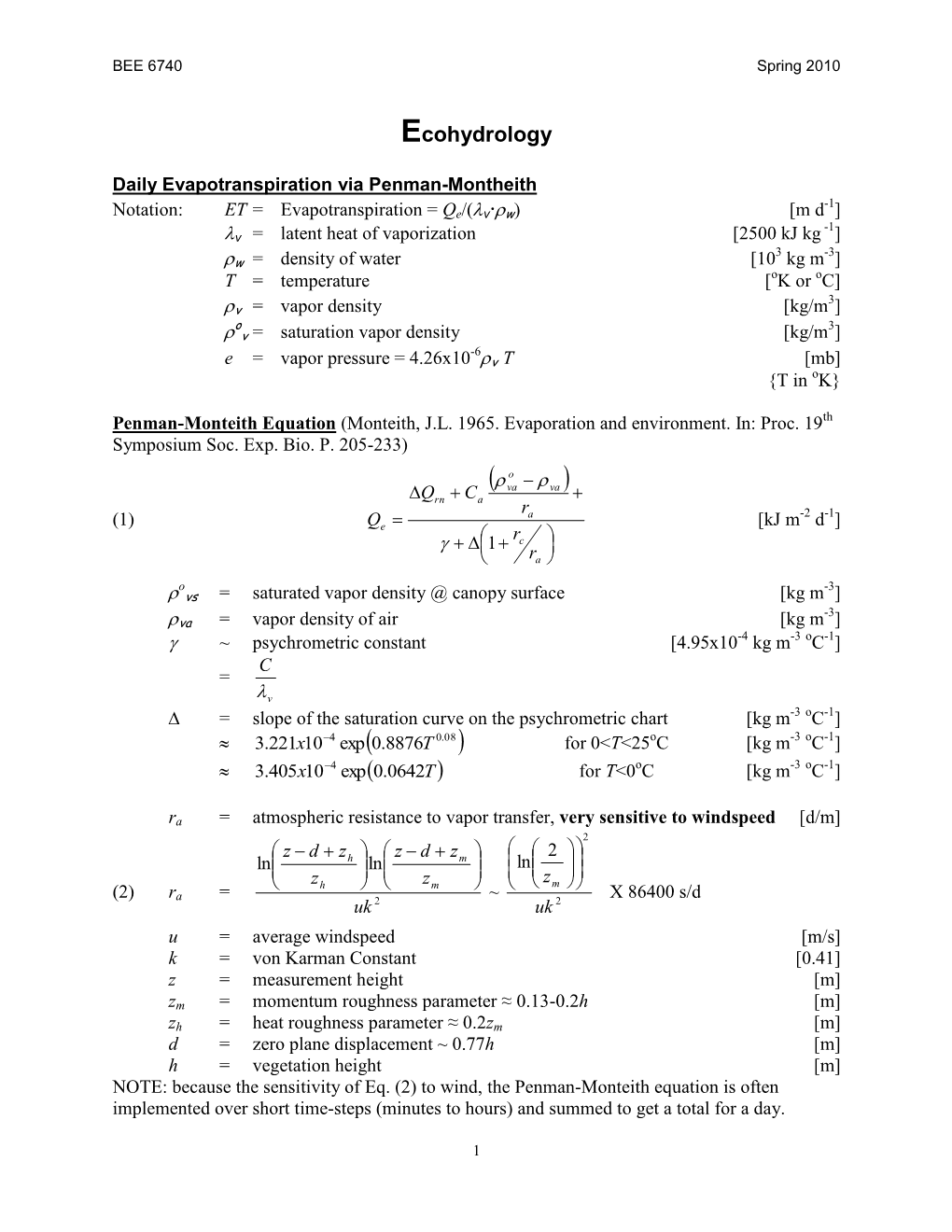 Ecohydrology