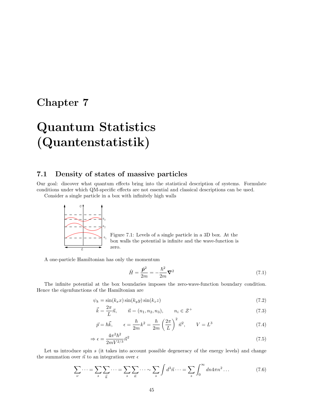 Quantum Statistics (Quantenstatistik)