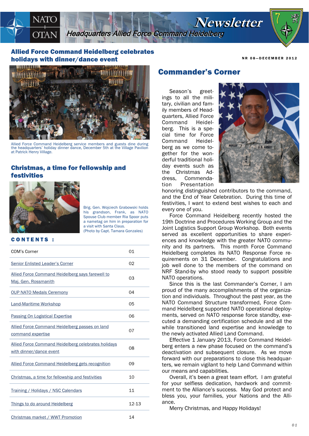 Newsletternewsletter Headquartersheadquarters Alliedallied Forceforce Commandcommand Heidelbergheidelberg