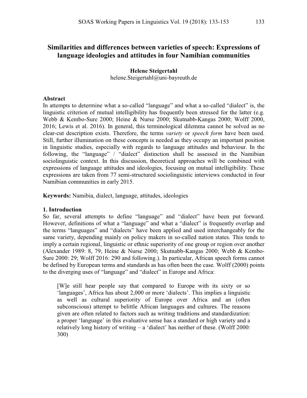 Expressions of Language Ideologies and Attitudes in Four Namibian Communities