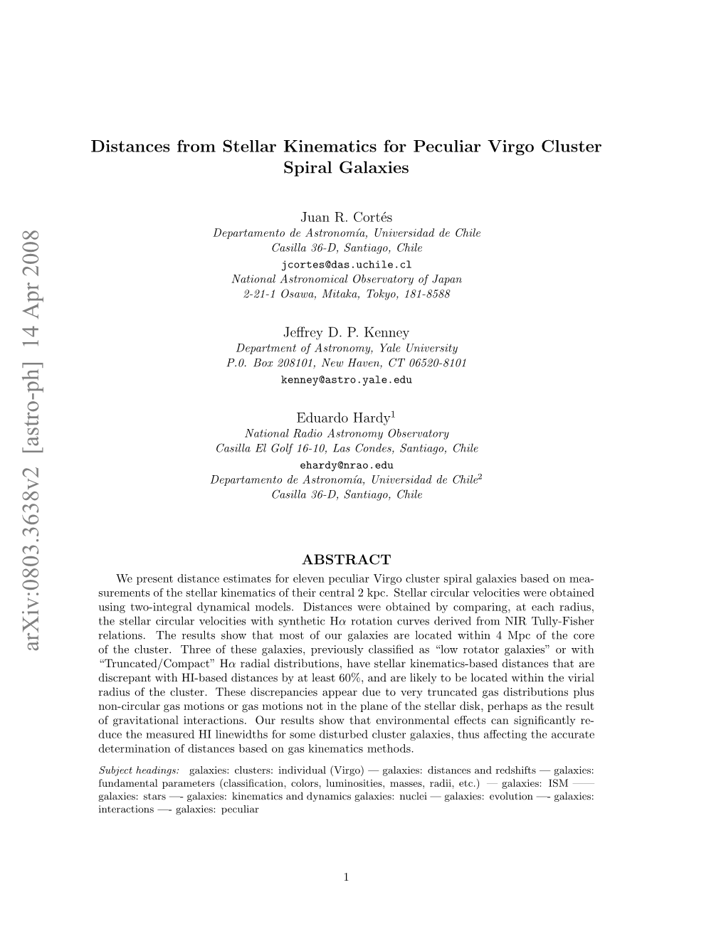 Distances from Stellar Kinematics for Peculiar Virgo Cluster Spiral Galaxies