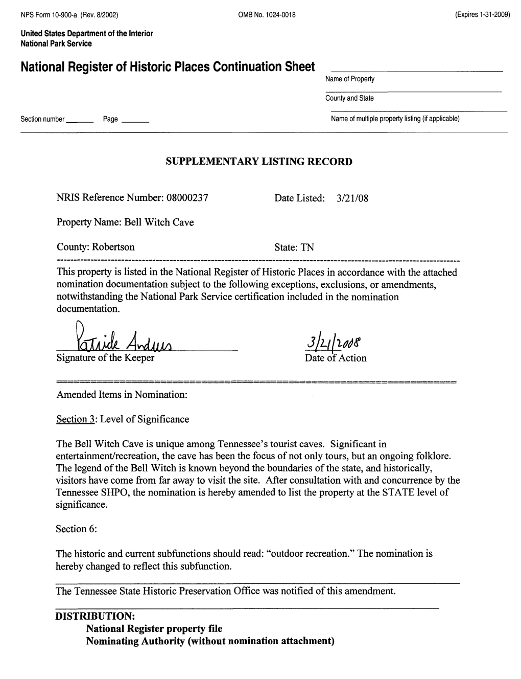 National Register of Historic Places Continuation Sheet Name of Property