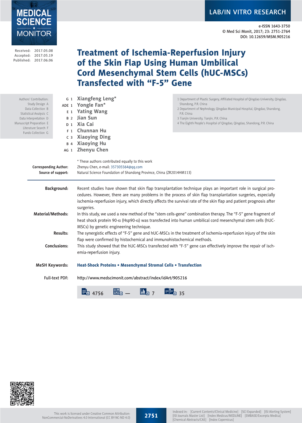 Treatment of Ischemia-Reperfusion Injury of the Skin Flap Using Human