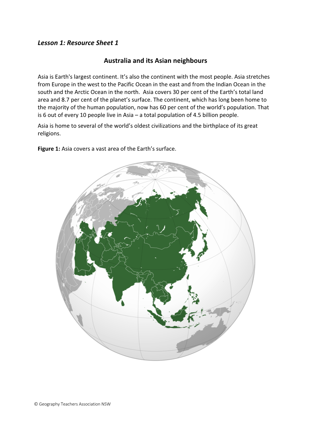 2. Lesson 1 – Resource Sheet 1