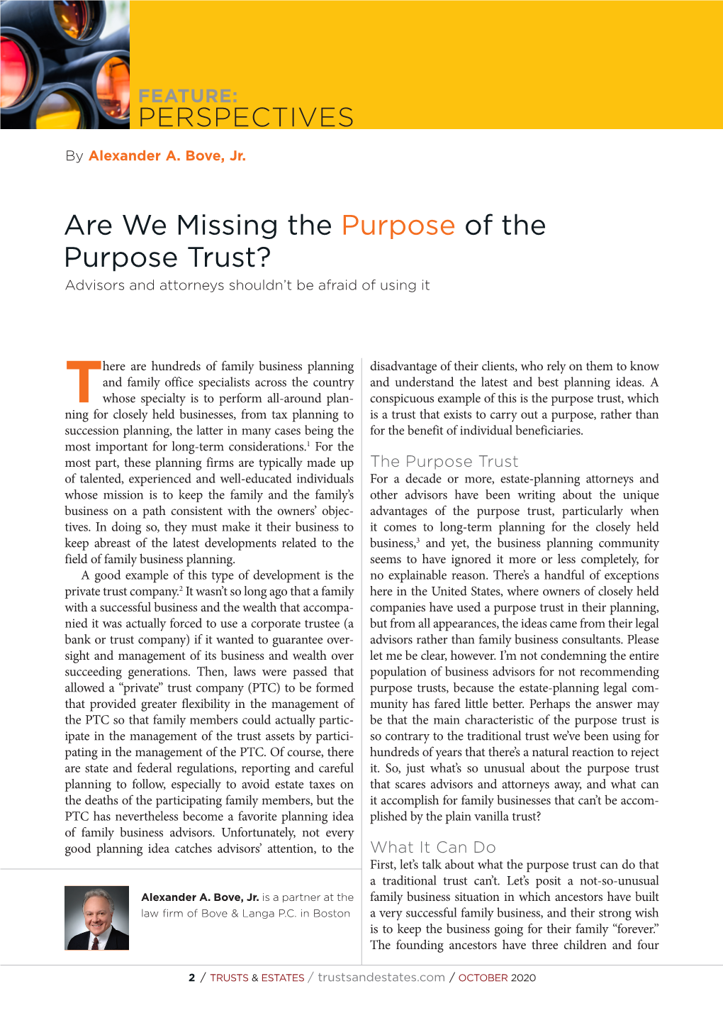 Are We Missing the Purpose of the Purpose Trust? Advisors and Attorneys Shouldn’T Be Afraid of Using It