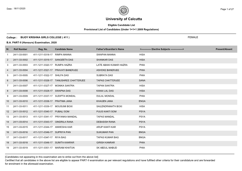 University of Calcutta