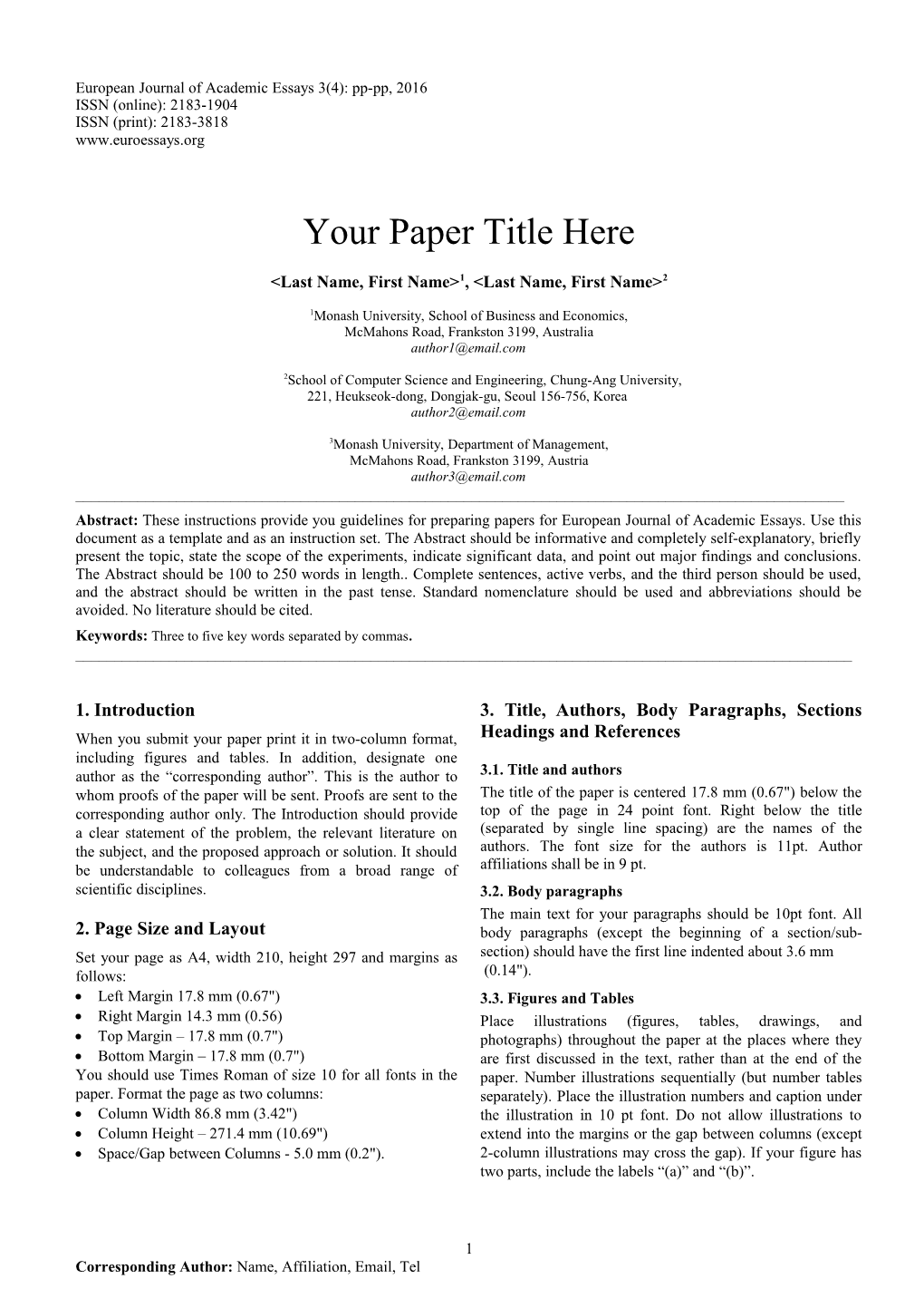 Ejae Paper Format