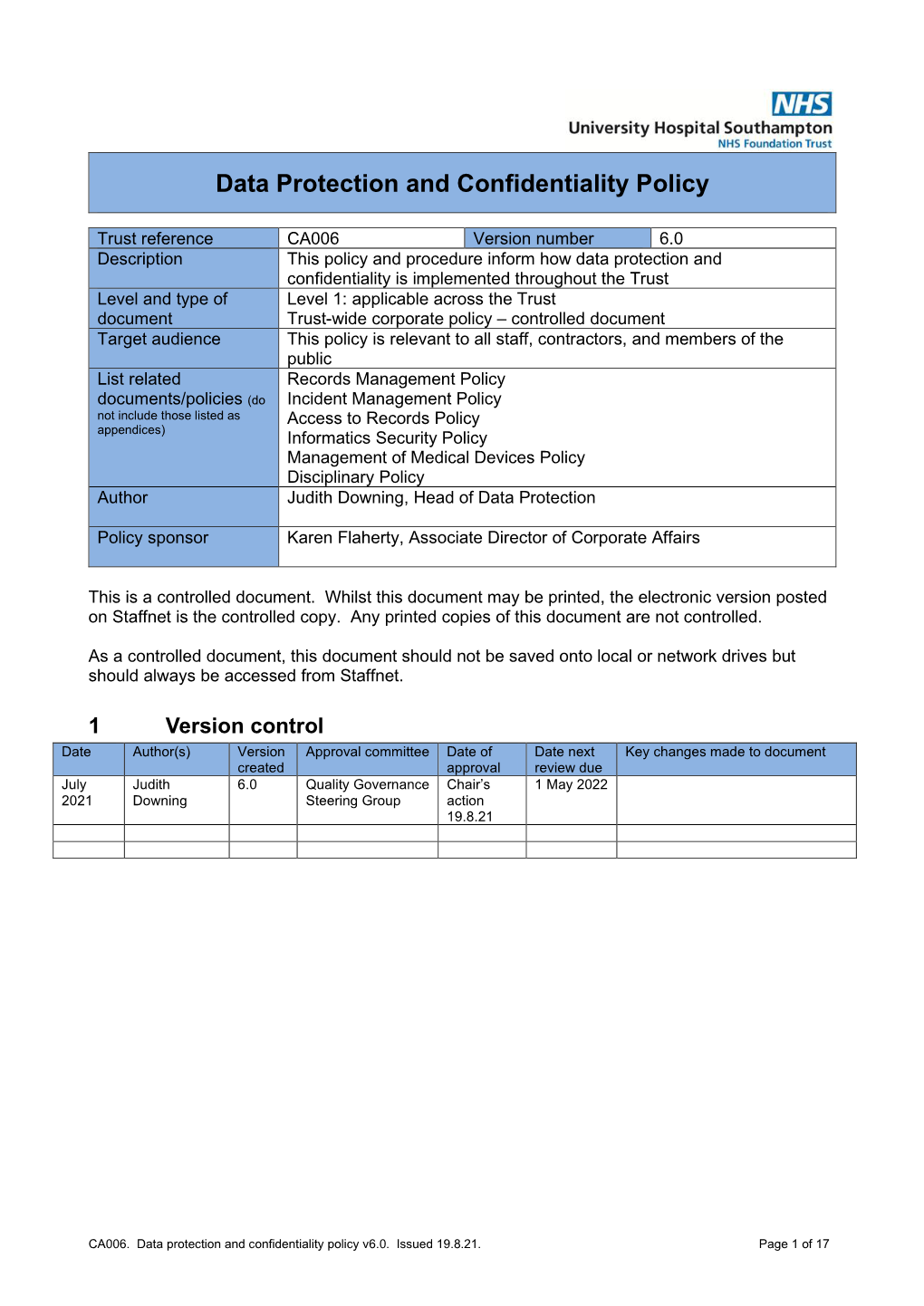 Data Protection and Confidentiality Policy