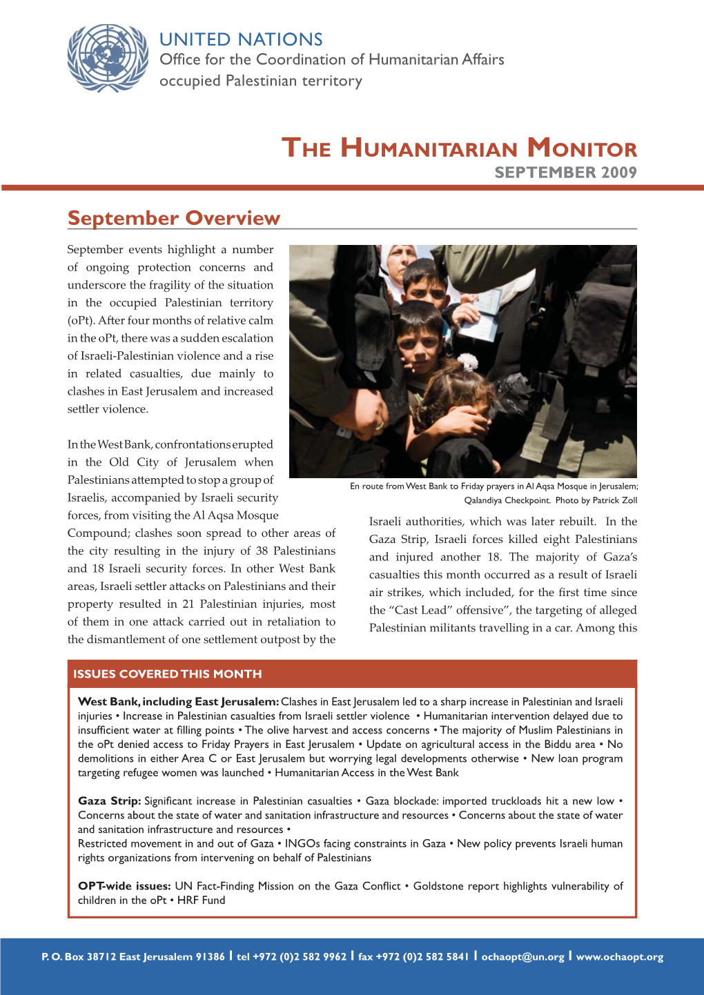 The Humanitarian Monitor September 2009