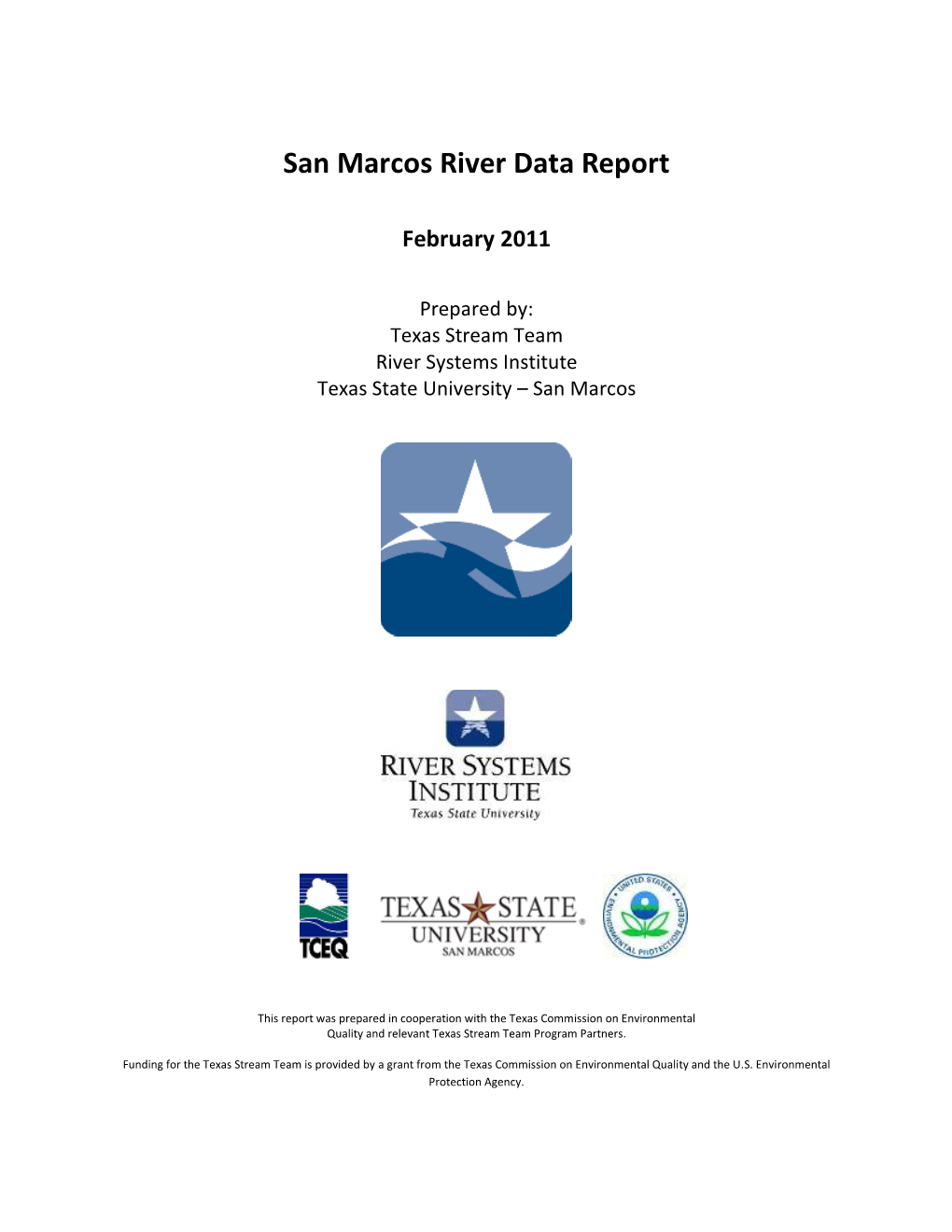 San Marcos River Data Report