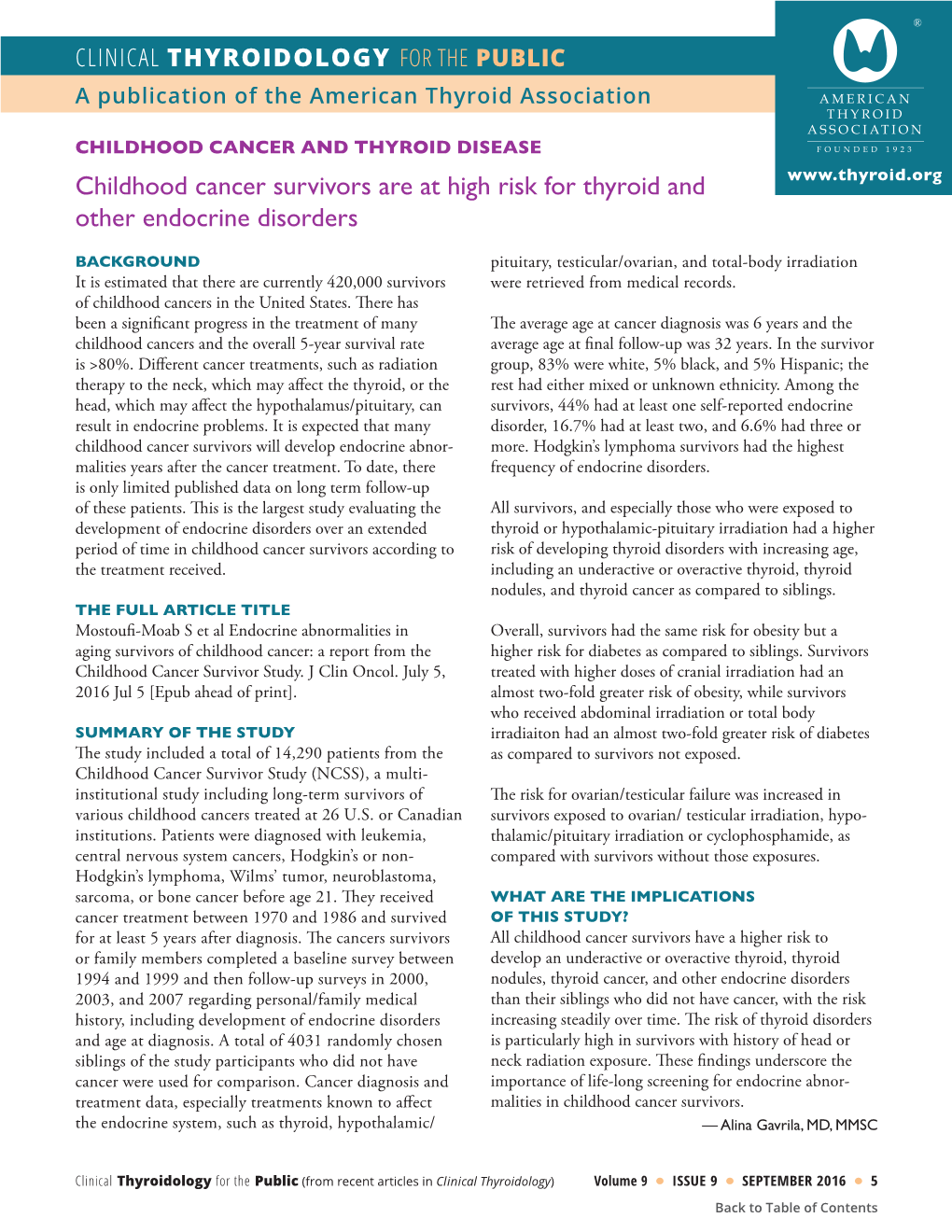 Childhood Cancer Survivors Are at High Risk for Thyroid and Other