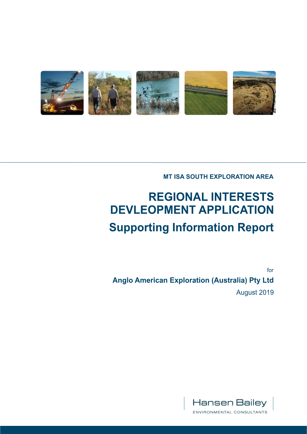 REGIONAL INTERESTS DEVLEOPMENT APPLICATION Supporting Information Report