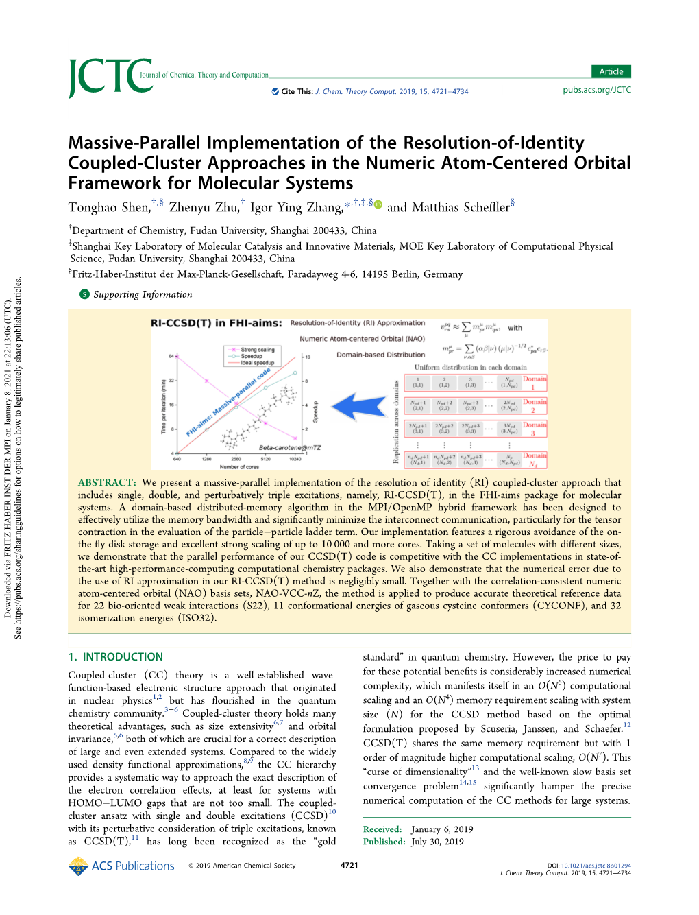 Massive-Parallel Implementation of the Resolution-Of-Identity Coupled