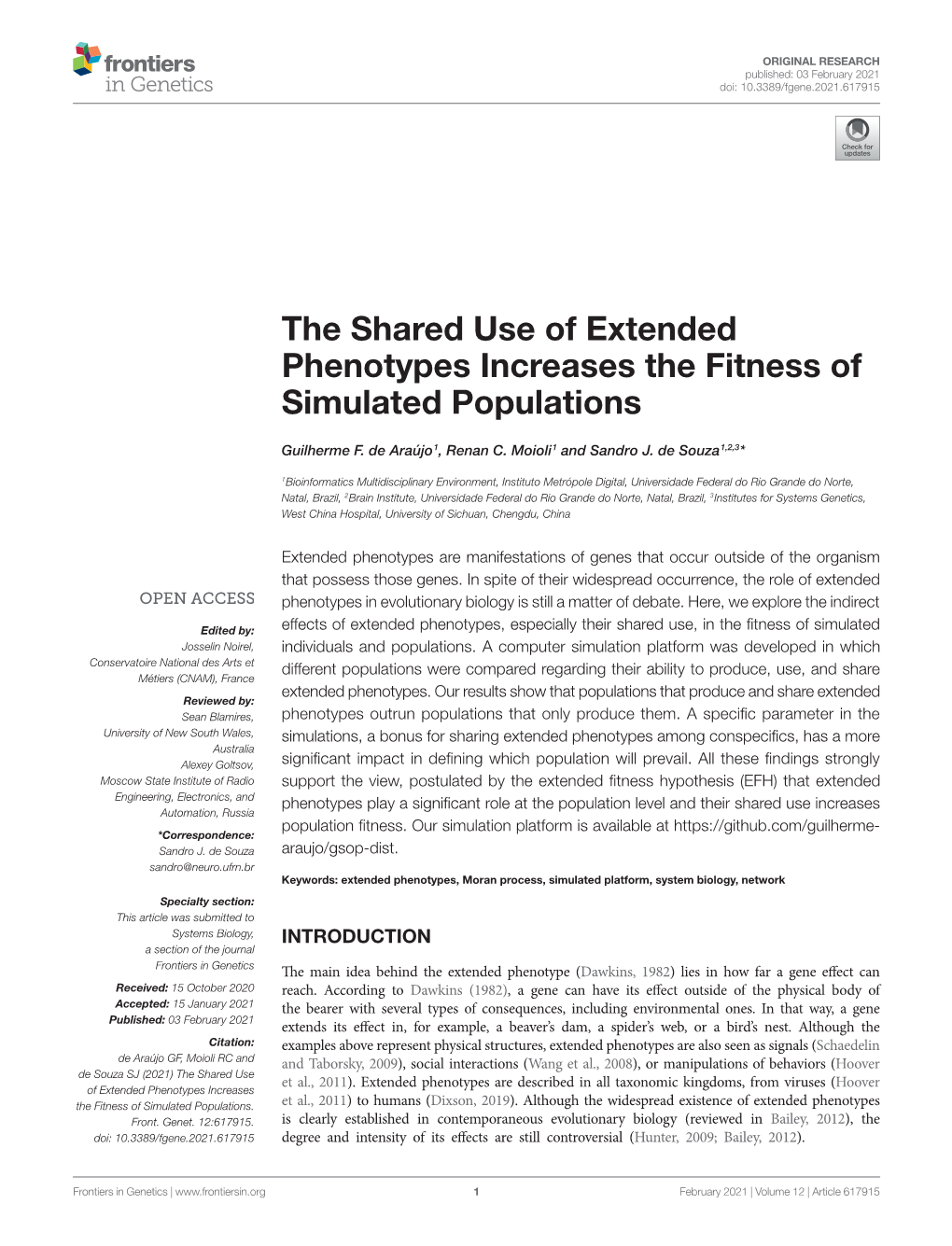 The Shared Use of Extended Phenotypes Increases the Fitness of Simulated Populations