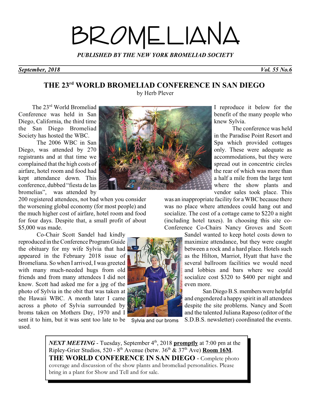 Bromeli Ana Published by the New York Bromeliad Society