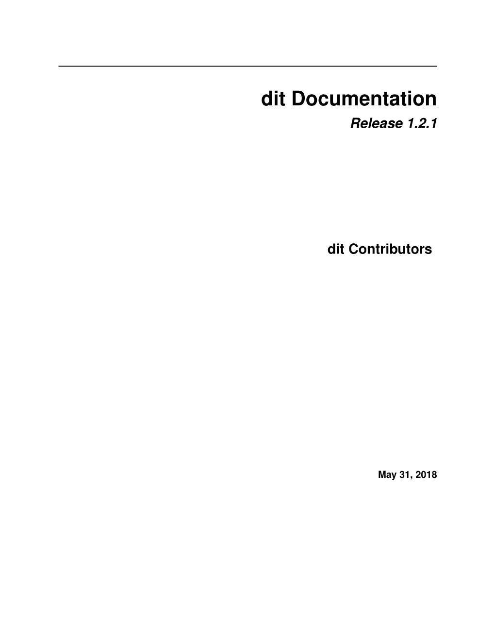 Dit Documentation Release 1.2.1