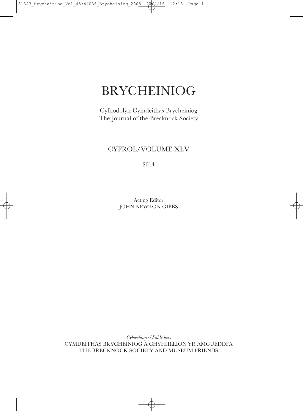 Brycheiniog Vol 45:44036 Brycheiniog 2005 27/4/16 12:13 Page 1