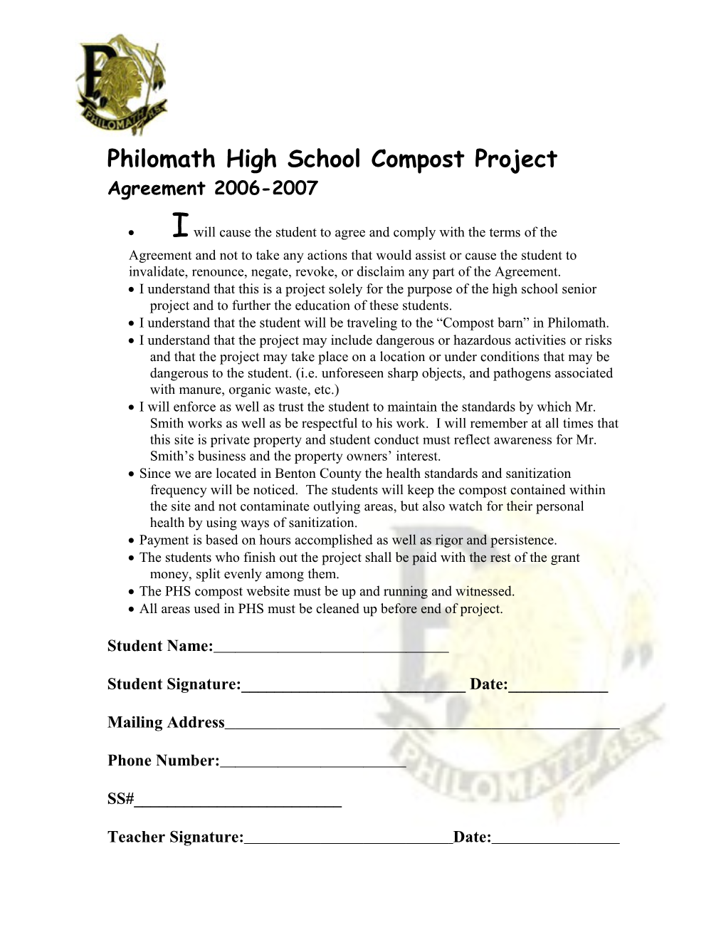 Philomath High School Compost Project