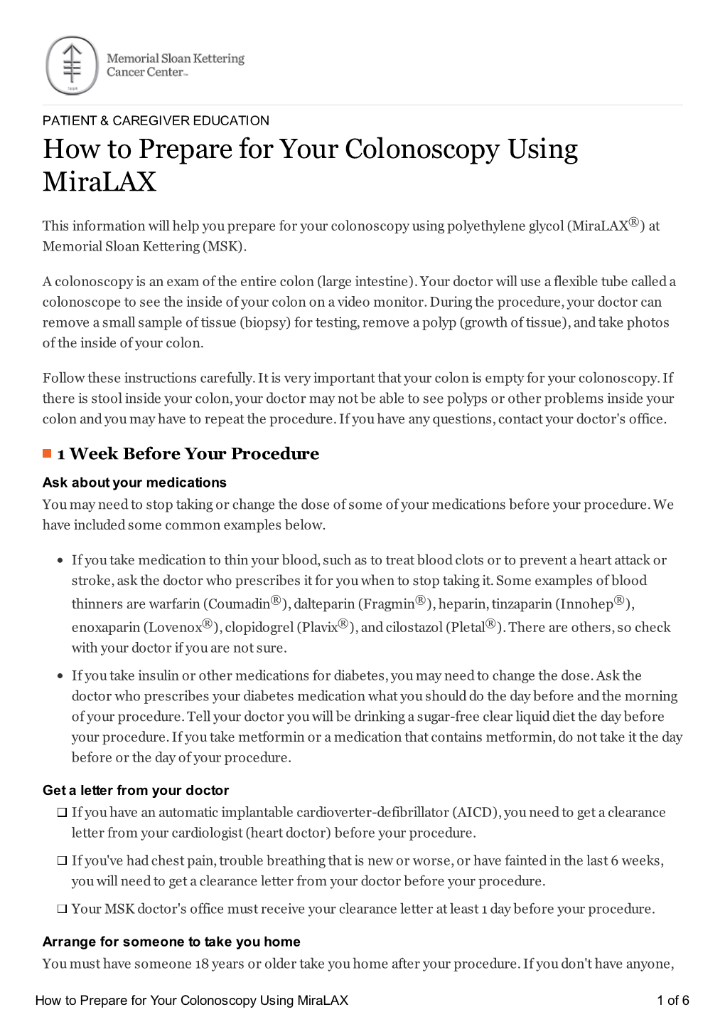 How to Prepare for Your Colonoscopy Using Miralax