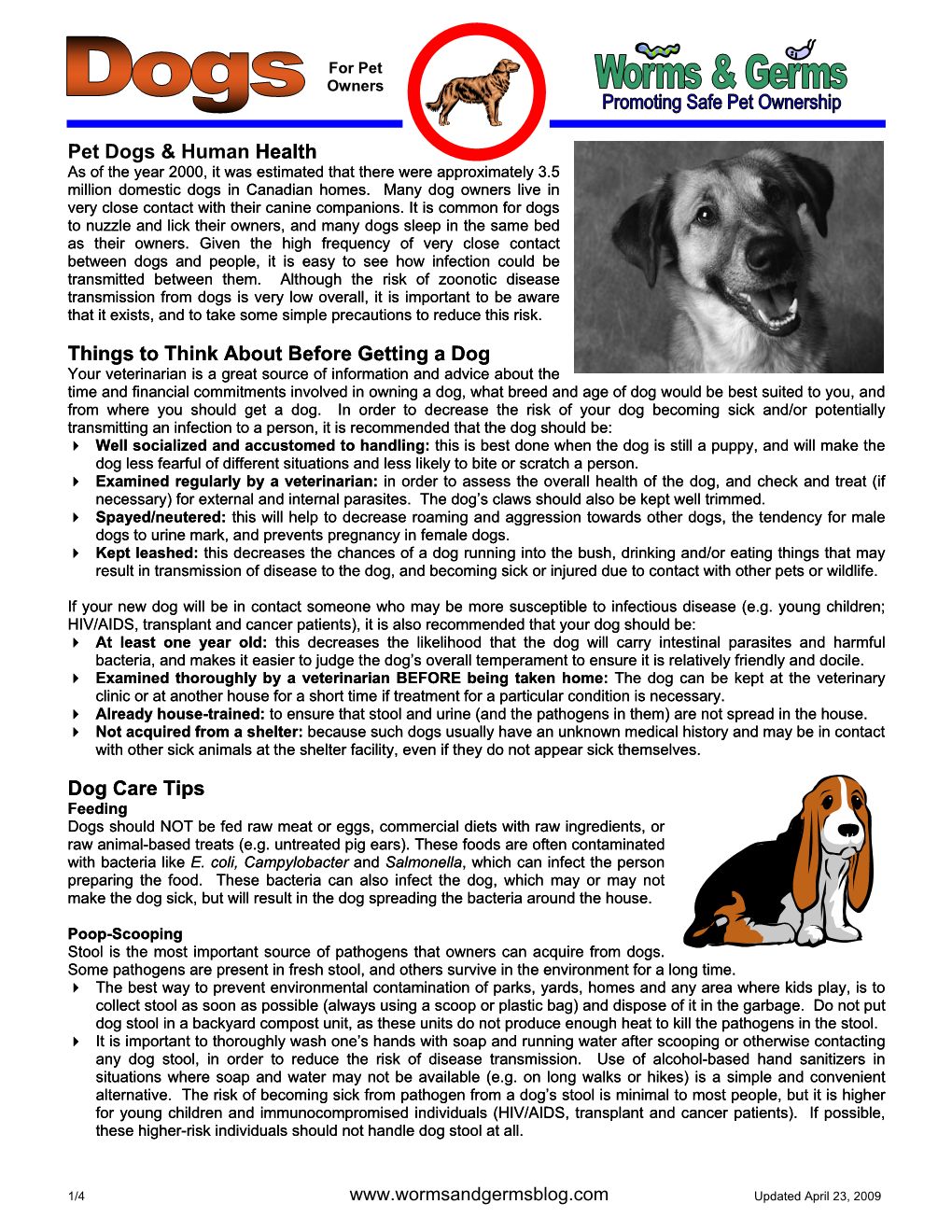 Pet Dogs & Human Health